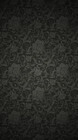 Elegant Black Floral Pattern Wallpaper