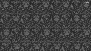 Elegant Black Floral Pattern Wallpaper