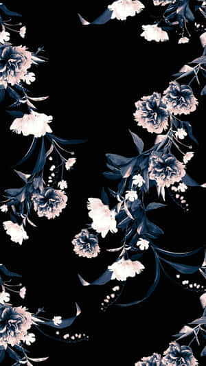 Elegant Black Floral Pattern Wallpaper