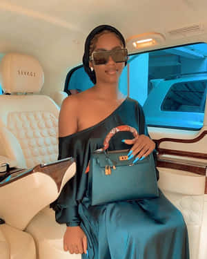 Elegant Black Woman Luxury Jet Setting Wallpaper