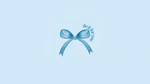 Elegant Blue Aesthetic Bow Wallpaper