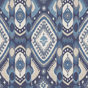 Elegant Blue Bukhara Inspired Pattern Wallpaper Wallpaper