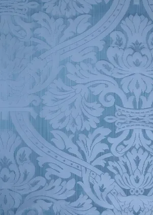 Elegant Blue Damask Pattern Wallpaper