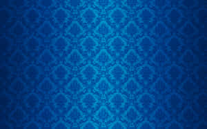 Elegant Blue Damask Pattern Wallpaper