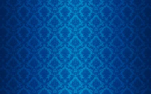 Elegant Blue Damask Pattern Wallpaper