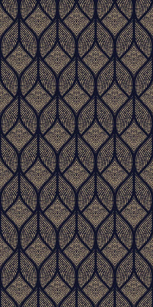 Elegant Blue Damask Pattern Wallpaper