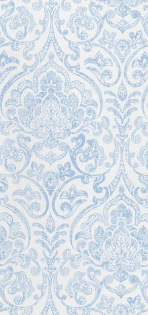 Elegant Blue Damask Pattern Wallpaper