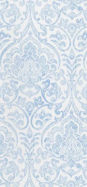 Elegant Blue Damask Pattern Wallpaper