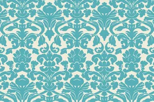 Elegant Blue Damask Pattern Wallpaper