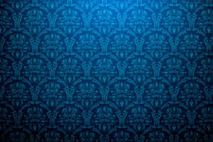 Elegant Blue Damask Pattern Wallpaper