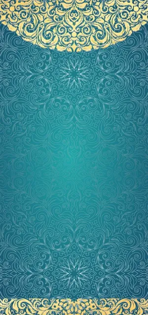 Elegant Blue Damask Pattern Wallpaper