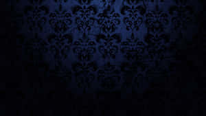 Elegant Blue Damask Pattern Wallpaper