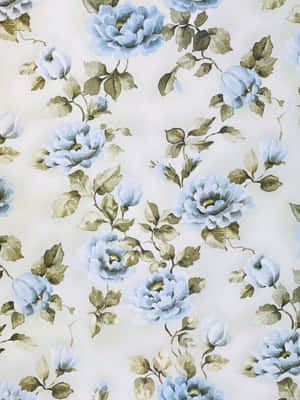 Elegant Blue Floral Pattern Wallpaper