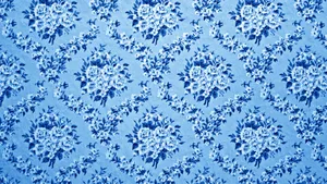 Elegant Blue Floral Pattern Wallpaper