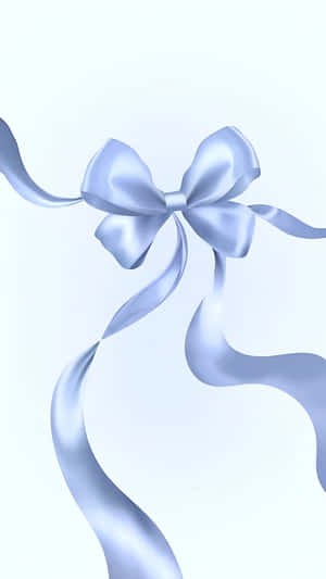 Elegant Blue Satin Bow Wallpaper