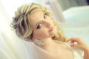 Elegant Bride On Her Wedding Day Wallpaper