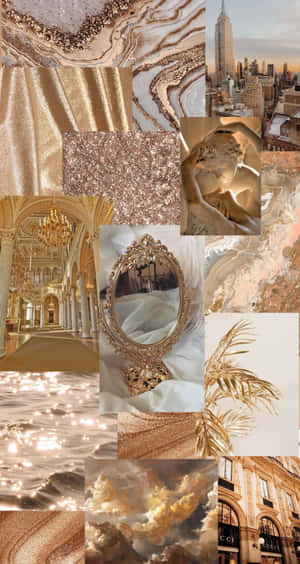 Elegant Brown And Gold Design Wallpaper