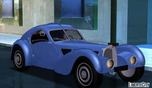 Elegant Bugatti Type 57sc Atlantic Glowing Under The Spotlight Wallpaper