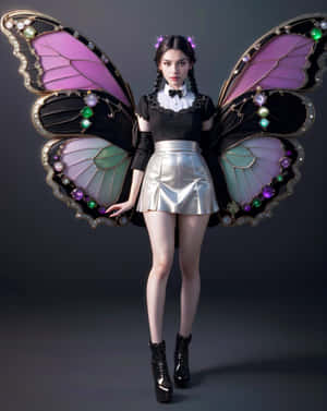 Elegant Butterfly Costume Portrait Wallpaper