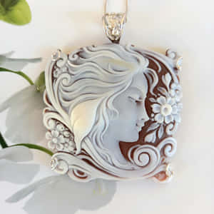 Elegant Cameo Pendant Wallpaper