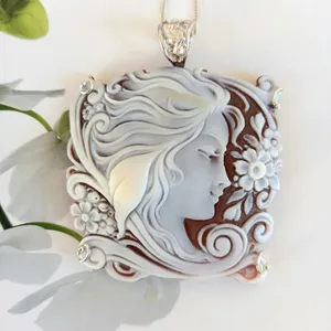 Elegant Cameo Pendant Wallpaper