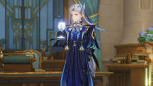 Elegant Character Holding Glowing Cup Wallpaper