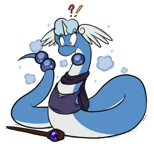 Elegant Dragonair Pokémon On A Pure White Background Wallpaper