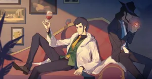 Elegant Evening With Wineand Cigar Wallpaper