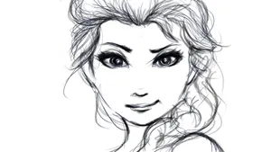 Elegant Female Sketch Wallpaper