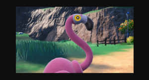 Elegant Flamingo Nestling In A Gorgeous Garden Wallpaper