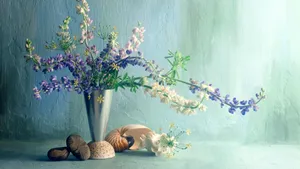Elegant Floral Arrangementin Vase Wallpaper