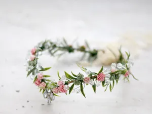 Elegant Floral Crown On A Bright Table Wallpaper