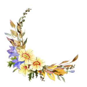 Elegant Floral Wreath On A White Background Wallpaper