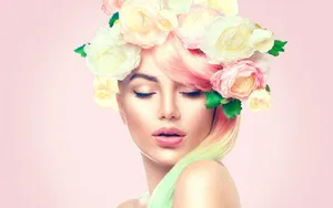 Elegant Floral Wreath Portrait Wallpaper