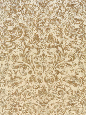 Elegant Golden Damask Pattern Wallpaper