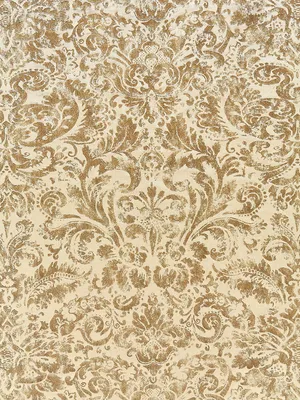 Elegant Golden Damask Pattern Wallpaper