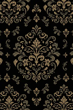 Elegant Golden Damask Pattern Wallpaper