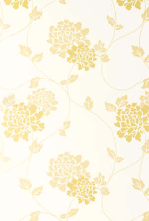 Elegant Golden Floral Pattern Wallpaper