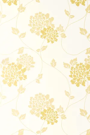Elegant Golden Floral Pattern Wallpaper