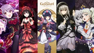 Elegant Gothic Lolita In A Romantic Garden Wallpaper