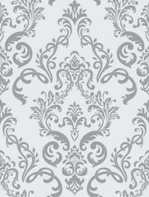 Elegant Gray Damask Pattern Wallpaper