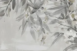 Elegant Gray Floral Pattern Wallpaper