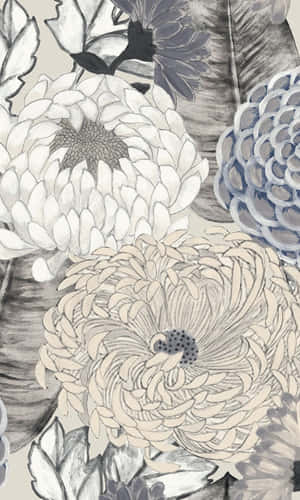 Elegant_ Gray_ Floral_ Pattern Wallpaper