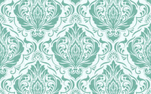 Elegant Green Damask Pattern Wallpaper