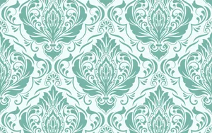 Elegant Green Damask Pattern Wallpaper