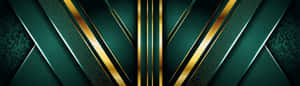 Elegant Green Gold Abstract Design Wallpaper