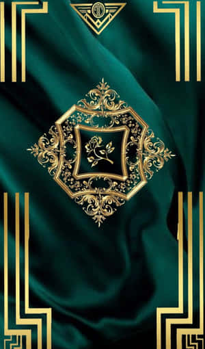 Elegant Green Gold Design Wallpaper