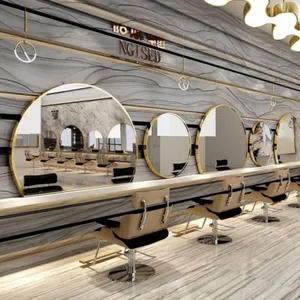 Elegant Hair Salon Gold Mirror Wallpaper