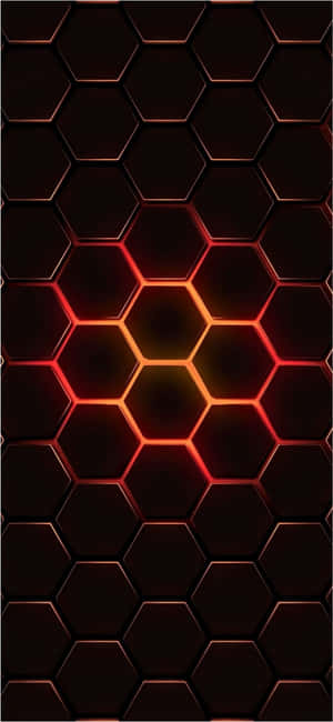 Elegant Iphone Red Aesthetic Hexagon Patterns Wallpaper