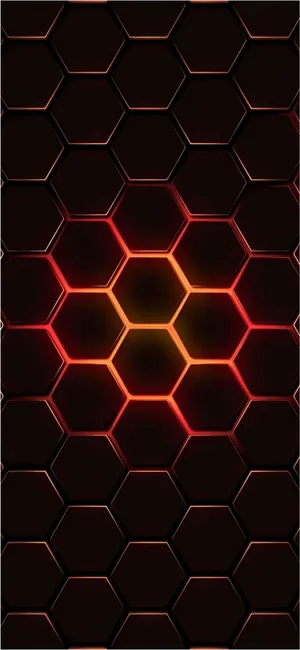 Elegant Iphone Red Aesthetic Hexagon Patterns Wallpaper